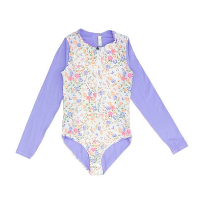 Purple Color Block One-Piece