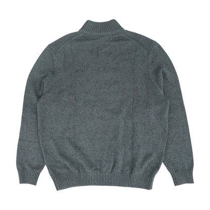 Gray Solid 1/4 Zip Sweater