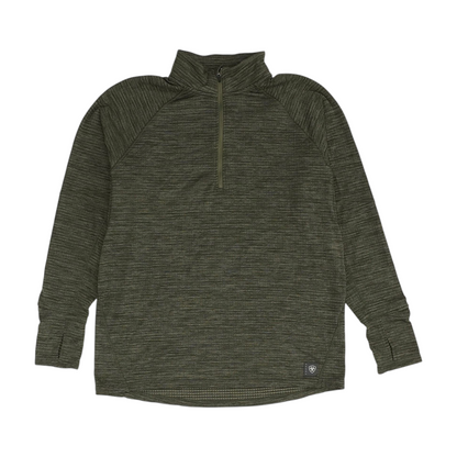 Green Solid 1/4 Zip Pullover