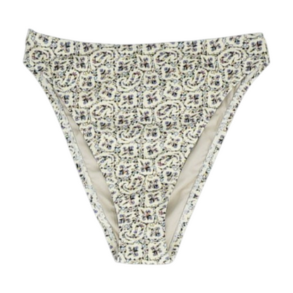 Beige Floral Swim Bottom