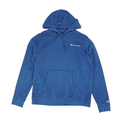 Blue Solid Hoodie Pullover