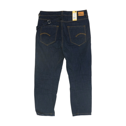 Navy Solid Denim Capris