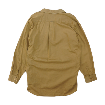 Vintage Tan Solid Long Sleeve Button Down