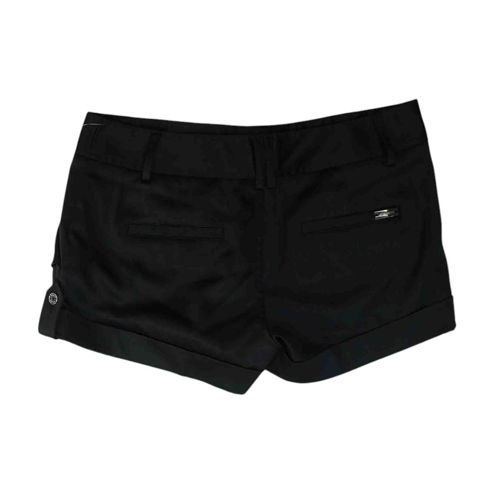 Black Solid Casual Shorts