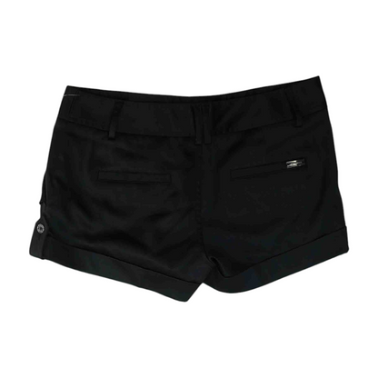Black Solid Casual Shorts