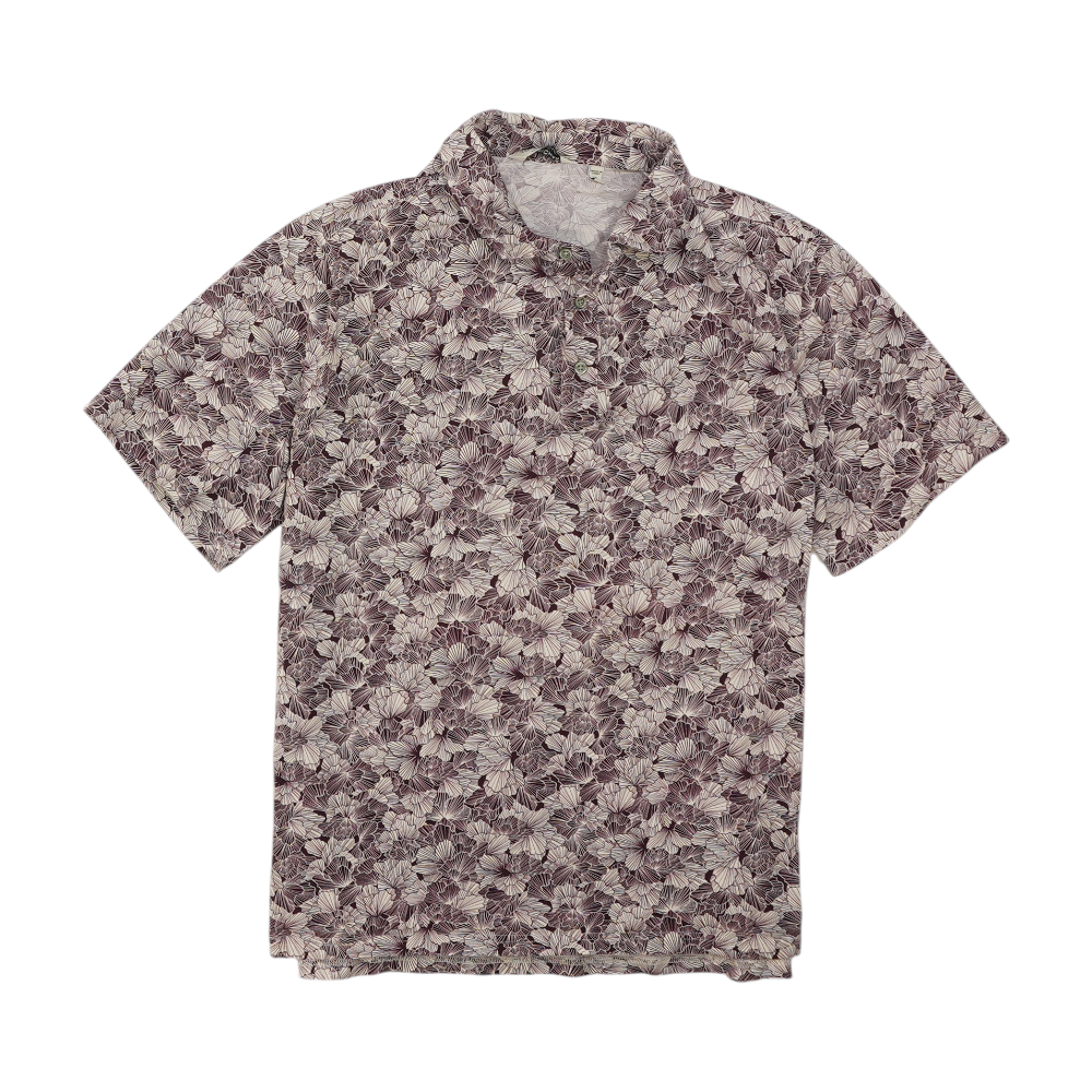 Purple Floral Short Sleeve Polo