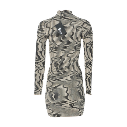 Beige Print Mini Dress