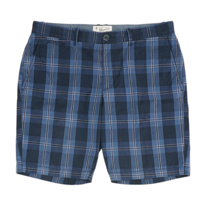 Navy Plaid Chino Shorts