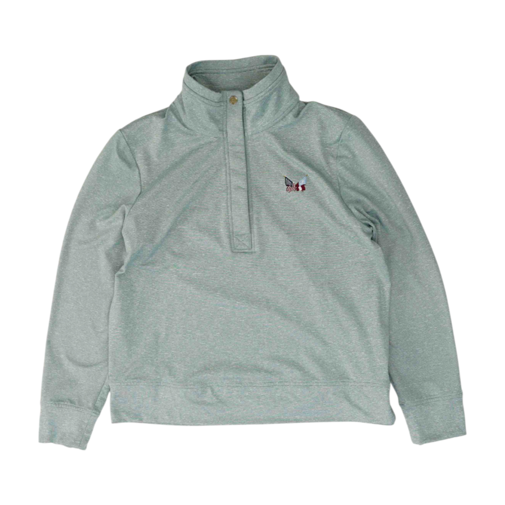 Green Solid 1/4 Zip Pullover