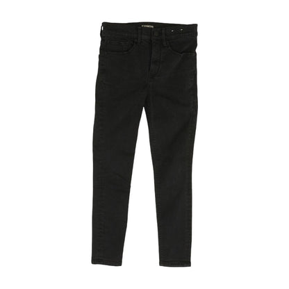 Black Solid High Rise Jeans