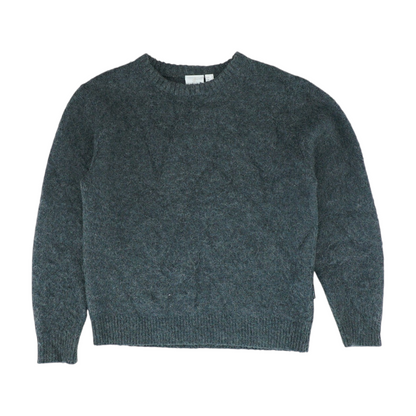 Gray Solid Pullover Sweater