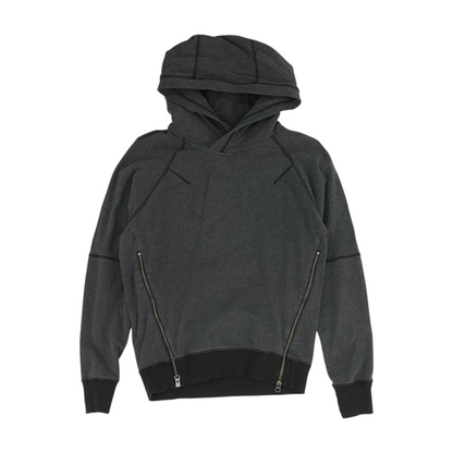 Gray Solid Hoodie Pullover