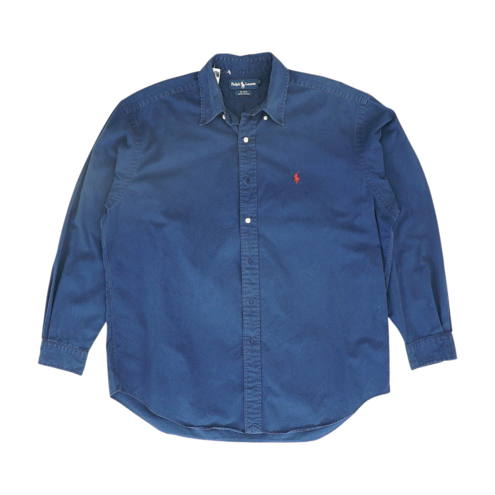 Navy Solid Long Sleeve Button Down
