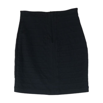 Black Solid Midi Skirt