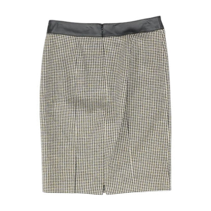 Black Houndstooth Midi Skirt