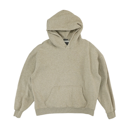 Beige Solid Hoodie Pullover