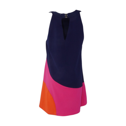 Navy Color Block Mini Dress
