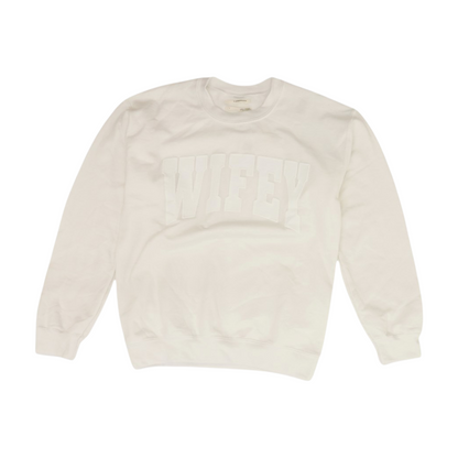 White Solid Sweatshirt Pullover