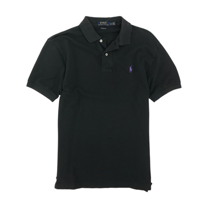 Black Solid Short Sleeve Polo