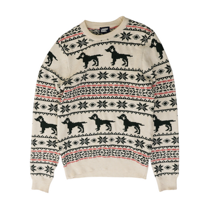 Beige Graphic Pullover Sweater