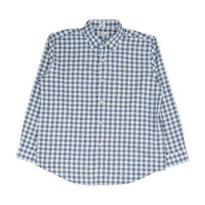 Navy Check Long Sleeve Button Down