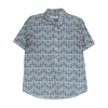 Blue Abstract Short Sleeve Button Down