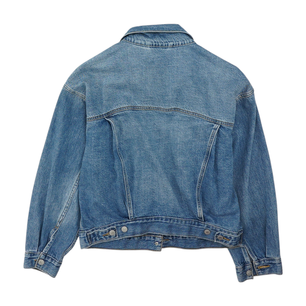 Blue Solid Denim Jacket