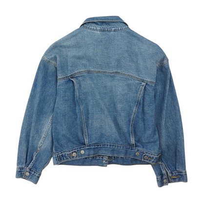Blue Solid Denim Jacket
