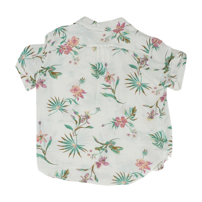 White Floral Button Down