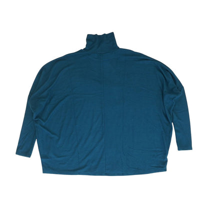 Teal Solid Turtleneck Sweater