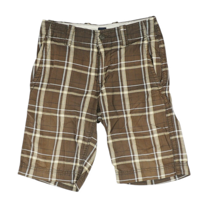 Brown Plaid Chino Shorts