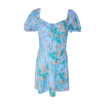 Blue Print Mini Dress