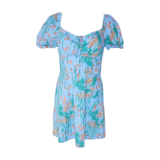 Blue Print Mini Dress