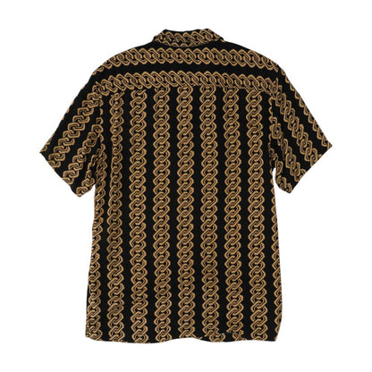 Black Graphic Short Sleeve Button Down