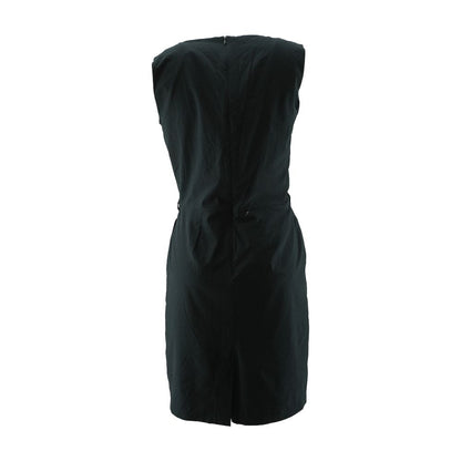 Black Solid Midi Dress
