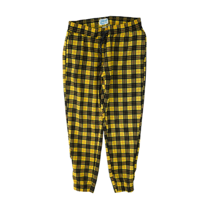 Yellow Plaid Tapered Pants