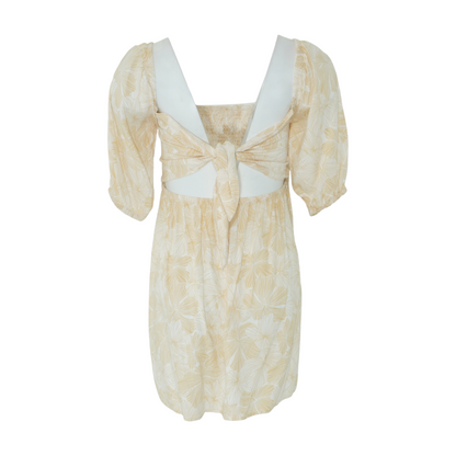 Beige Floral Mini Dress