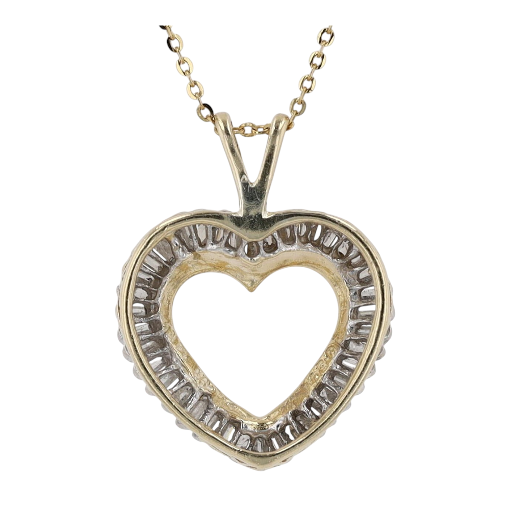 3/8 ctw 14K Two-Tone Gold Diamond Pendant Necklace