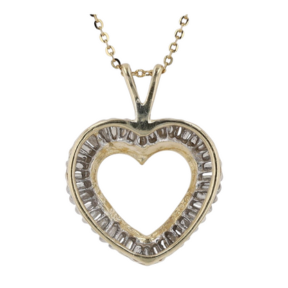 3/8 ctw 14K Two-Tone Gold Diamond Pendant Necklace