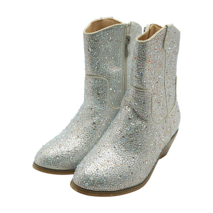 Sparkly Cowgirl Silver Boots