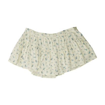 White Floral Mini Skort