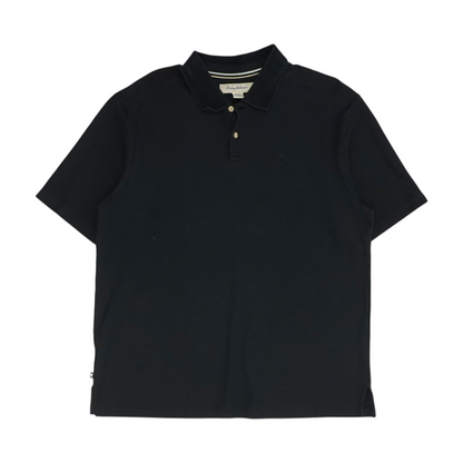 Black Solid Short Sleeve Polo