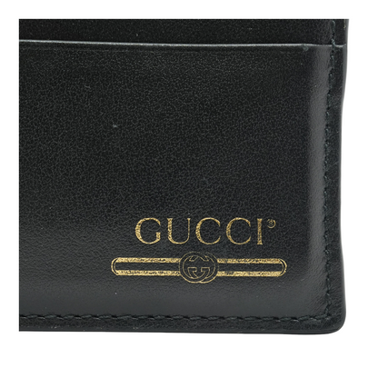 Black Leather Logo Card Case
