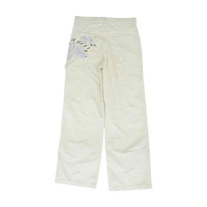 Cream Wide Leg Jeans