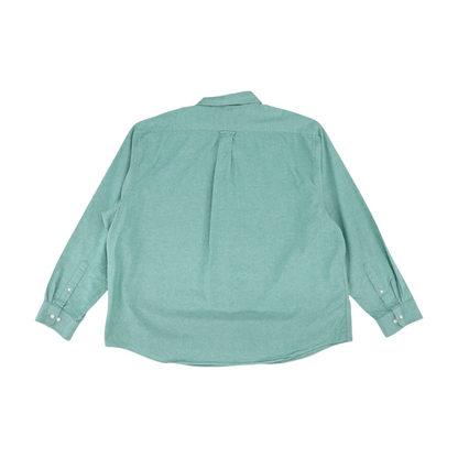 Green Solid Long Sleeve Button Down