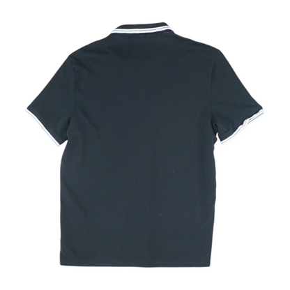 Black Solid Short Sleeve Polo