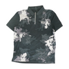Black Print Short Sleeve Polo