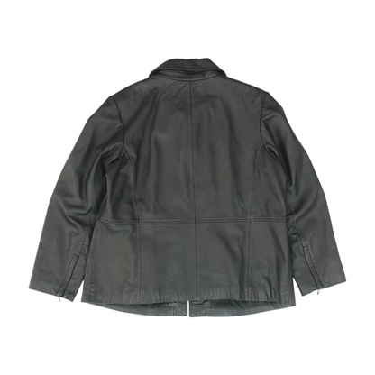 Black Plus Solid Leather Jacket