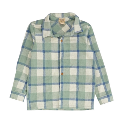 Green Check Flannel Button Down