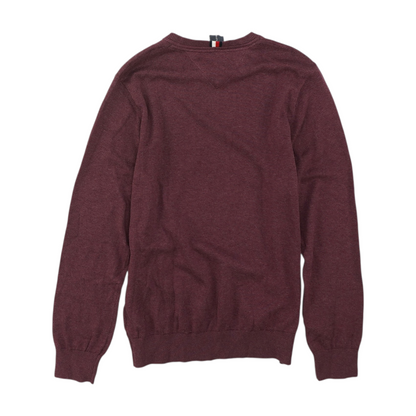 Burgundy Solid Pullover Sweater